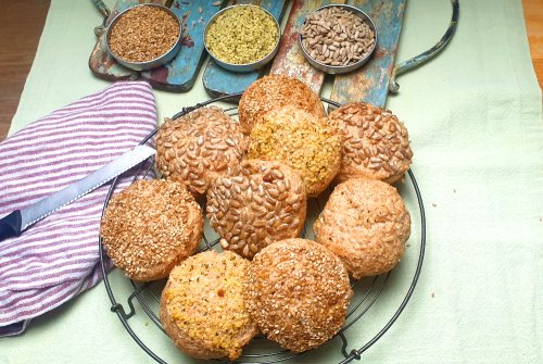 Glutenvrije broodjes met psylliumschillen