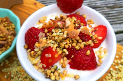 Hemp seed coconut granola with baobab powder