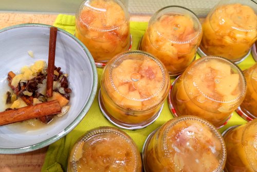 Homemade quince compote with spices