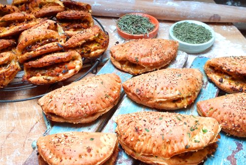 Tofu leek pockets with rosemary & thyme