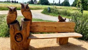 Bench with owls