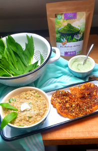 Wild garlic risotto & fresh goat cheese