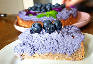 Blueberry cake close-up