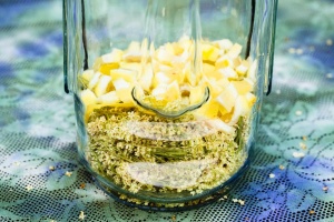 Elderflowers in a jar