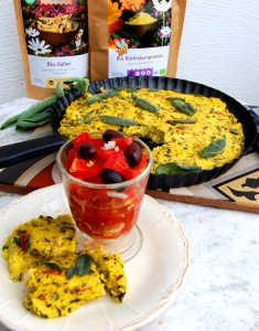 Polenta mit knusprigen Salbeichips & Kürbiskernpulver