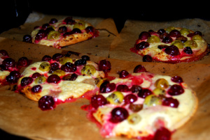 Tarte flambée in the oven