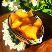 Quince pieces with apple syrup - osmotically dried 