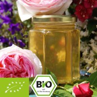 Biologische acaciahoning met rozenwater 