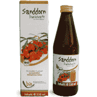 Bio Sanddorn Saft - 100% - 330ml Glasflasche Bild 1