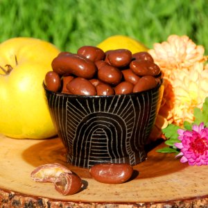 Ornamental quinces in milk chocolate