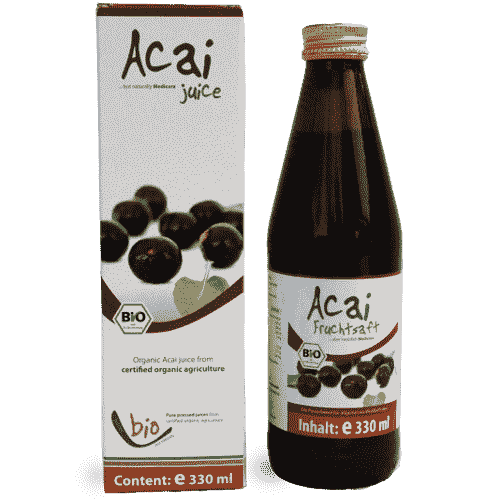 Biologische Acai sap - 100% - 330ml glazen fles 