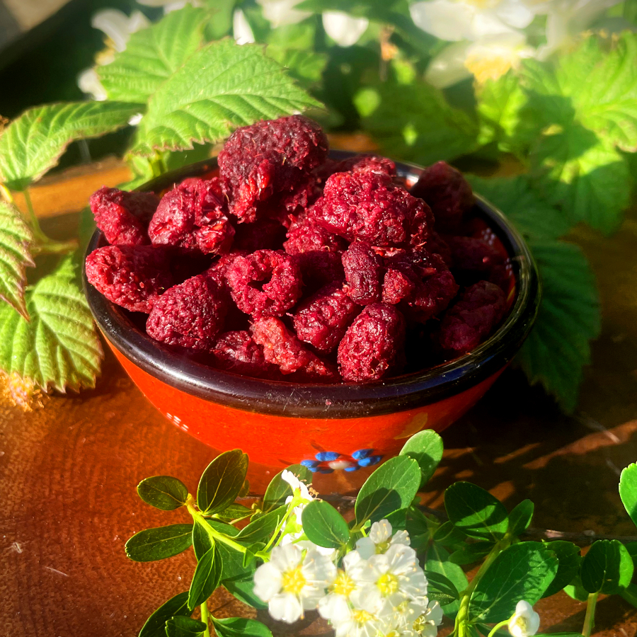 Himbeeren mit Apfeldicksaft -  Osmotisch getrocknet 