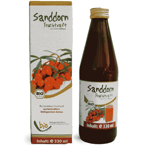 Bio Sanddorn Saft - 100% - 330ml Glasflasche 