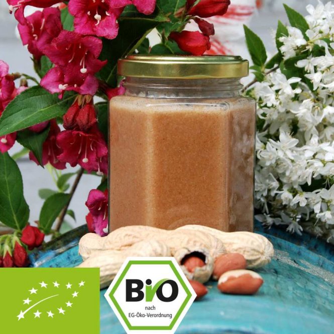 Bio-Honig-Nuss-Creme mit Erdnuss-Mus 