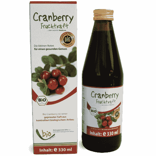 Bio Cranberry Saft - 100% - 330ml Glasflasche 
