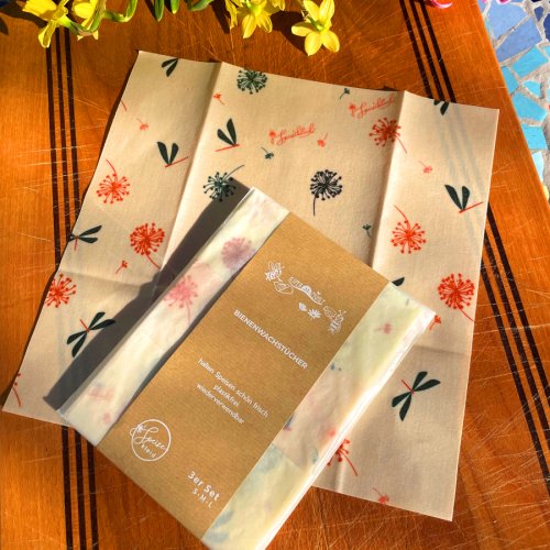 Set of 3 beeswax wraps S-M-L - 3x beeswax wrap image 2