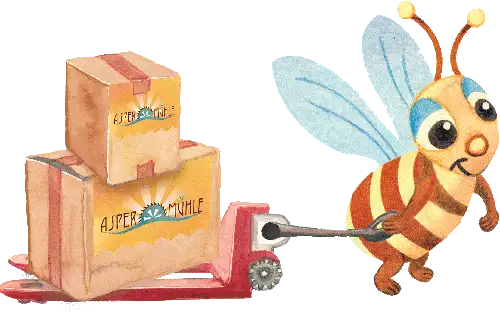 Biene mit Hubwagen