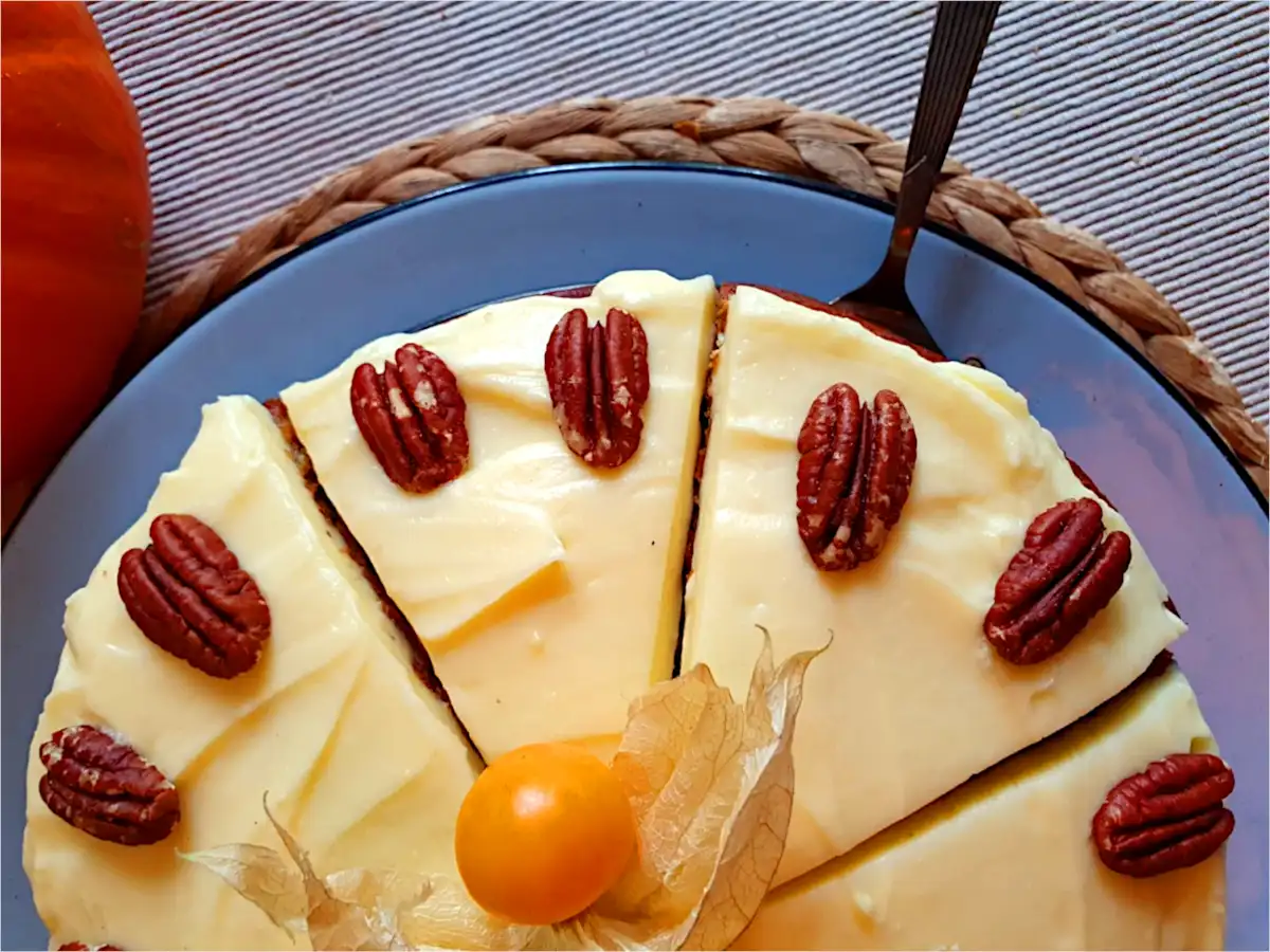 Pompoencake close-up