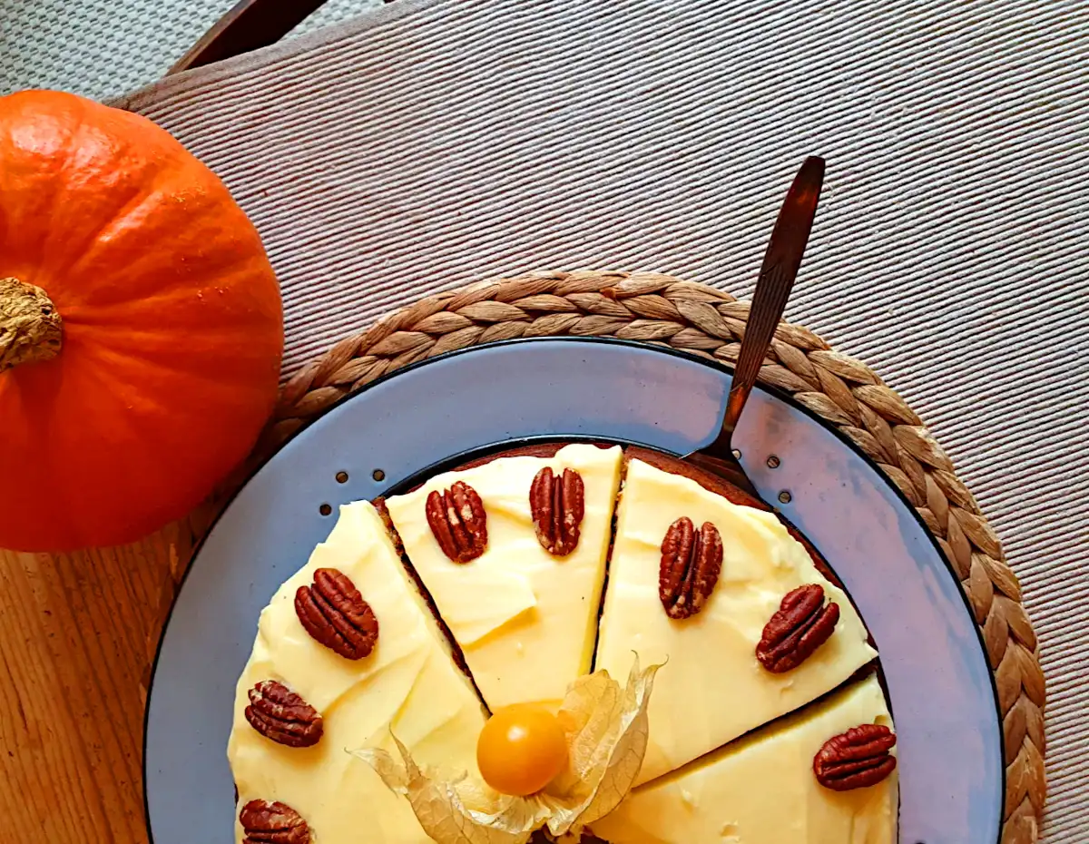 Stukjes pompoencake