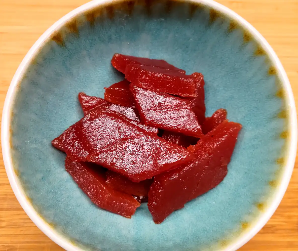 Quince bread in peel