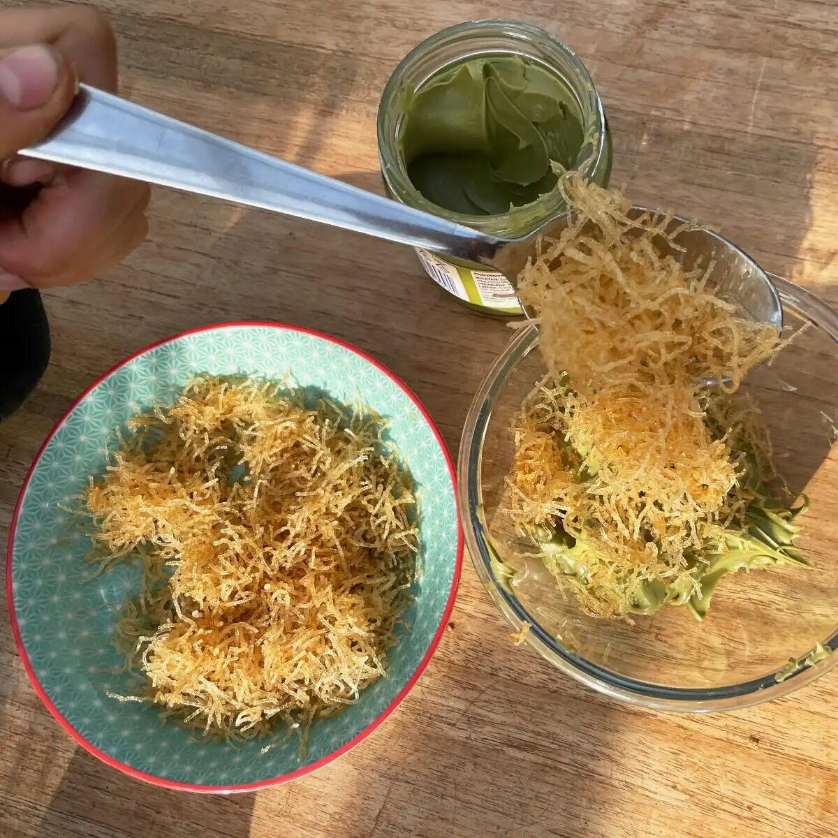 Rijstnoedels met pistachecrème 2