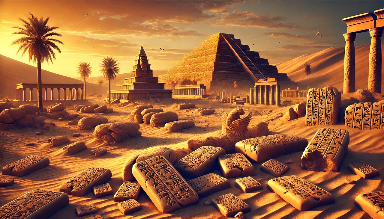 Tafeln mit Keilschrift im alten Babylon