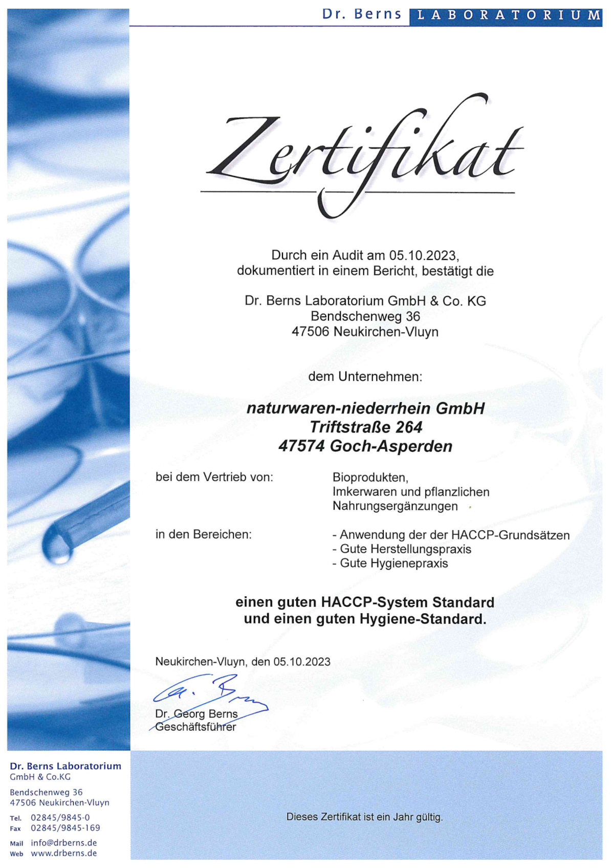 HACCP Zertifikat